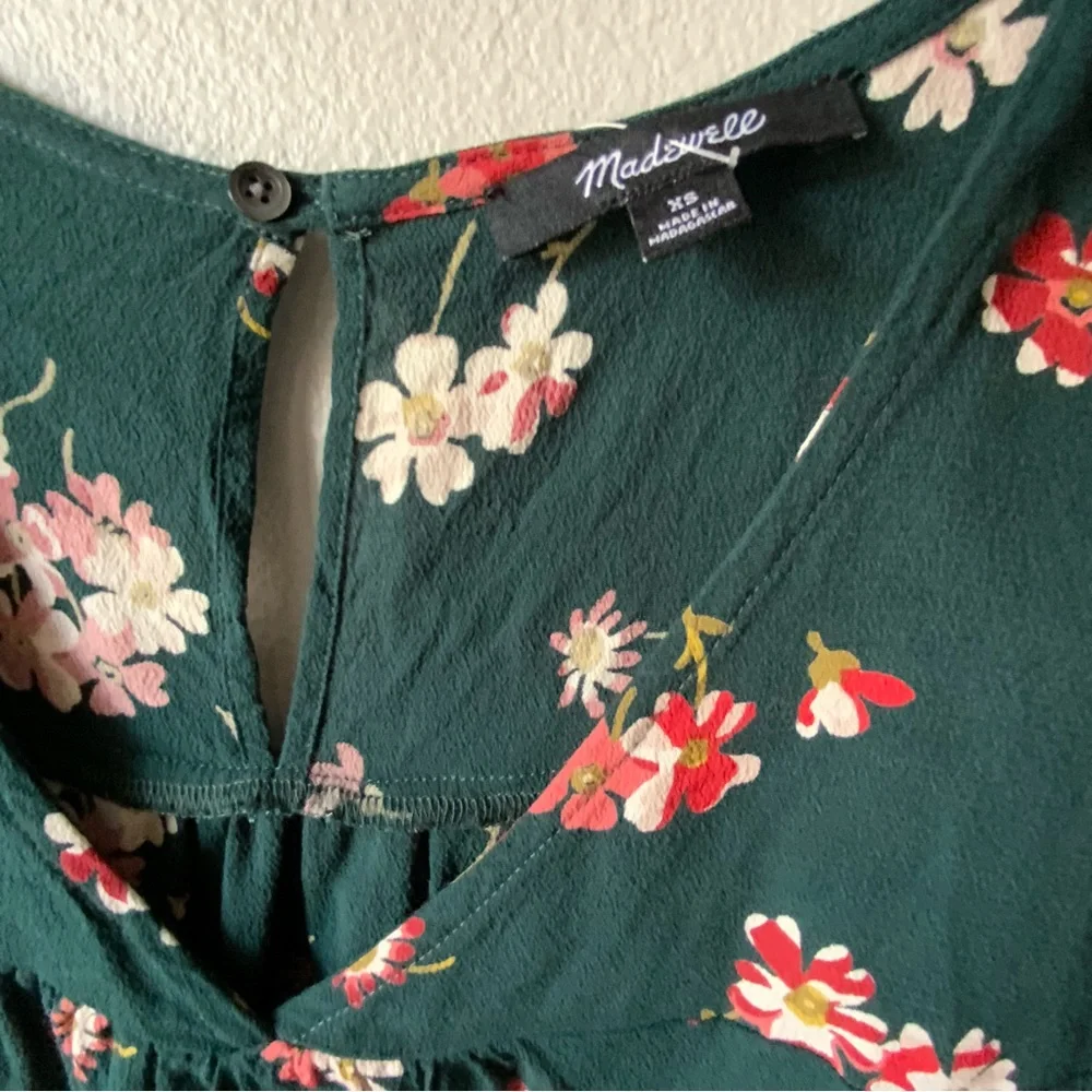 Madewell Rhyme Top in Spruce Blooms Size XS fits Small to Xsmall - Picture 4 of 5